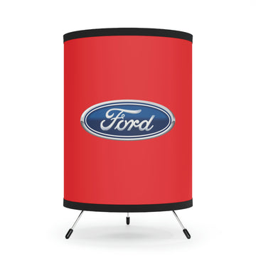 Red Ford Chevrolet Tripod Lamp with High-Res Printed Shade, US\CA plug™