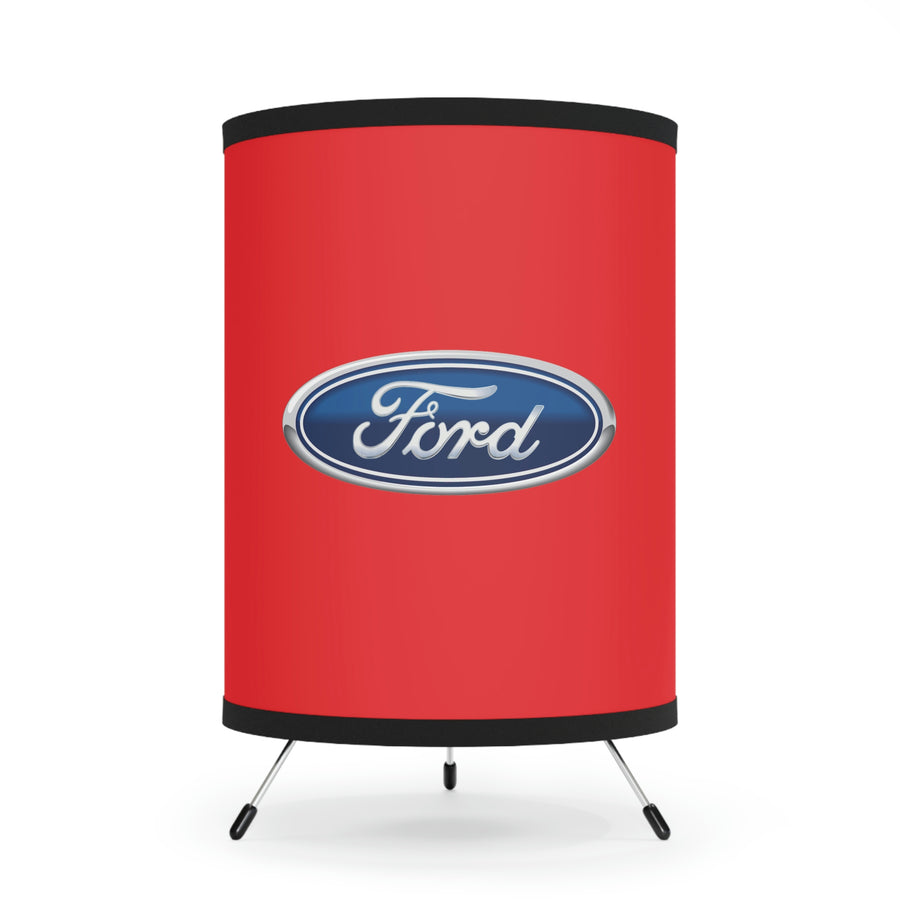 Red Ford Chevrolet Tripod Lamp with High-Res Printed Shade, US\CA plug™