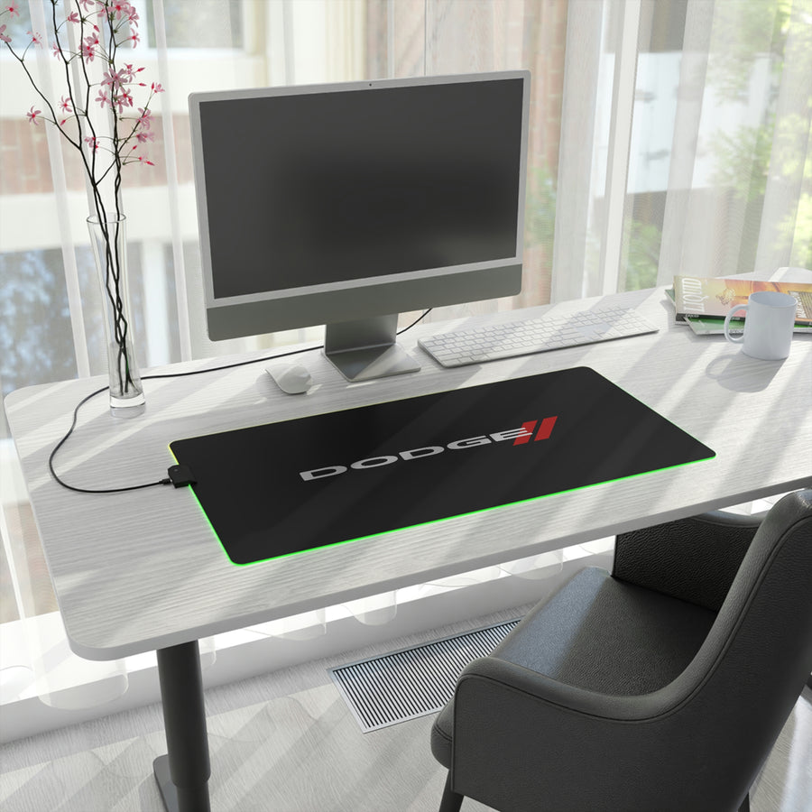 LED Gaming Black Dodge Mouse Pad™