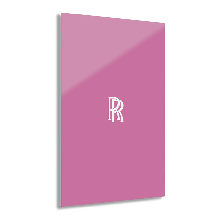 Light Pink Rolls Royce Acrylic Prints (French Cleat Hanging)™