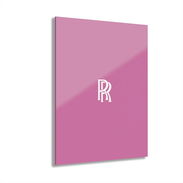 Light Pink Rolls Royce Acrylic Prints (French Cleat Hanging)™