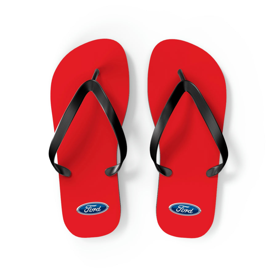 Unisex Red Ford Flip Flops™