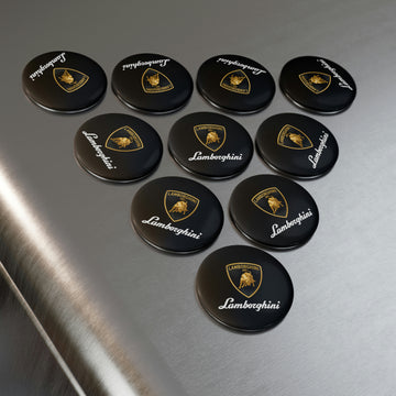 Black Lamborghini Button Magnet, Round (10 pcs)™