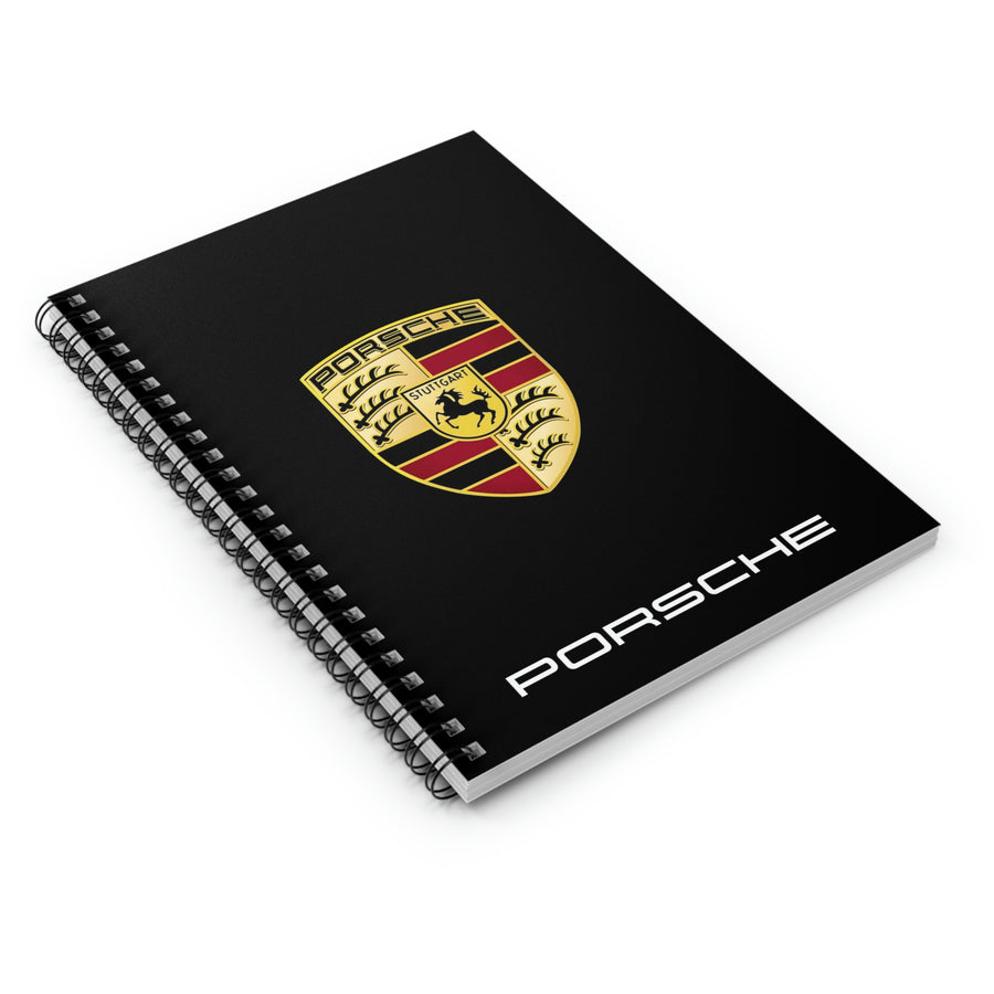 Black Porsche Spiral Notebook - Ruled Line™