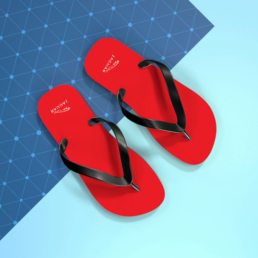 Unisex Red Jaguar Flip Flops™