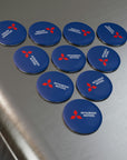 Dark Blue Mitsubishi Button Magnet, Round (10 pcs)™