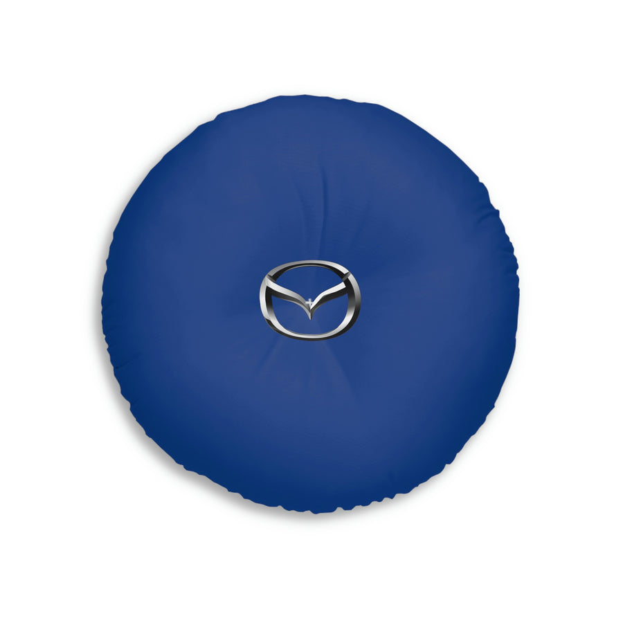 Dark Blue Mazda Tufted Floor Pillow, Round™