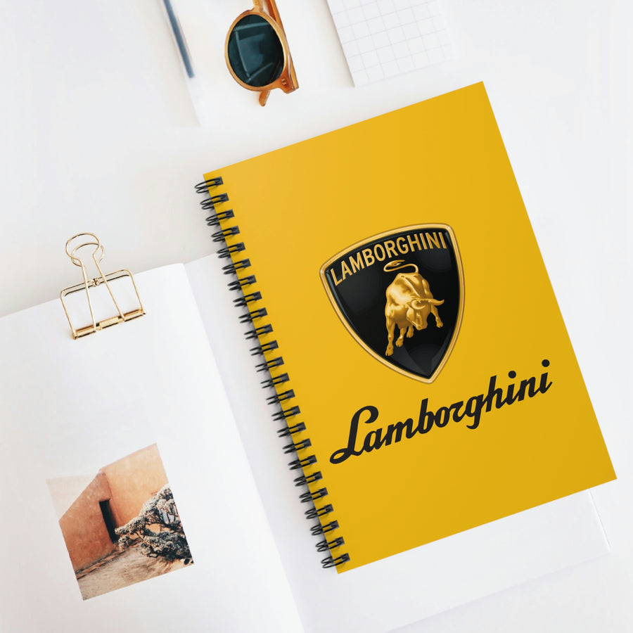 Yellow Lamborghini Spiral Notebook - Ruled Line™