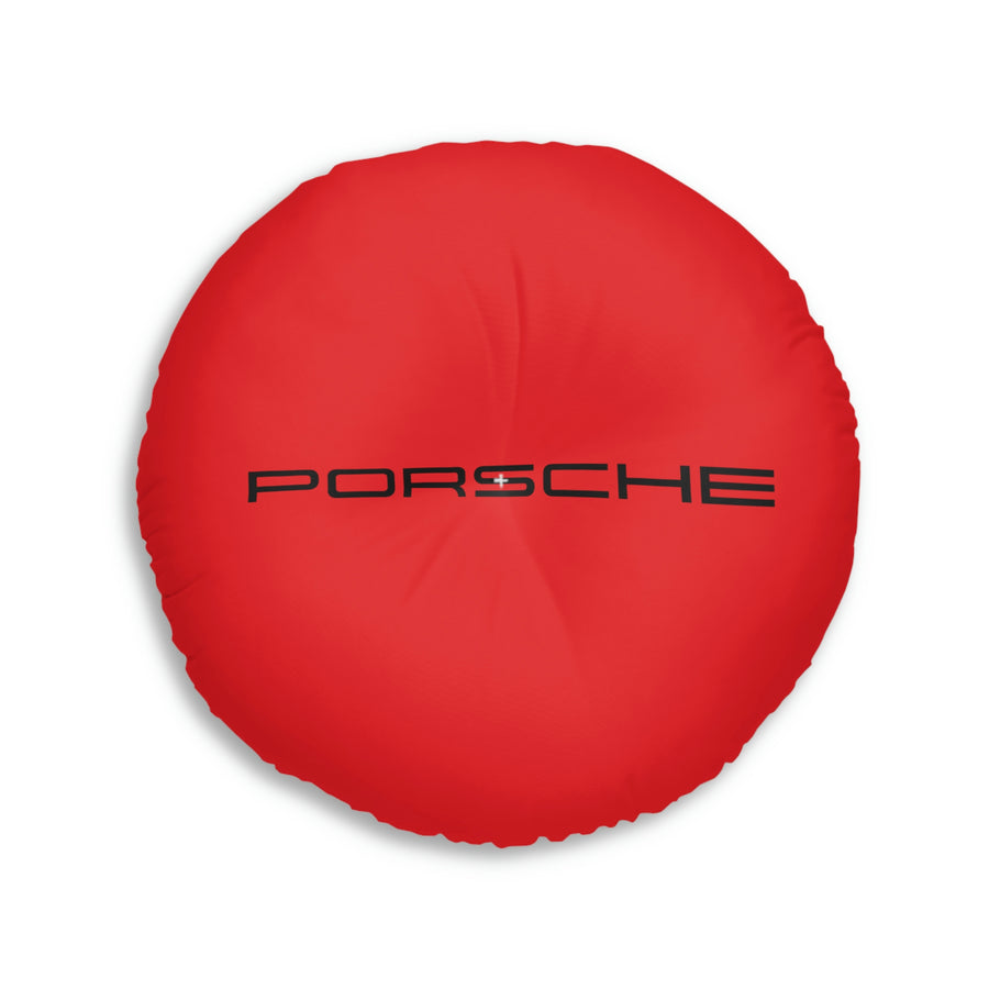 Porsche Red Tufted Floor Pillow, Round™