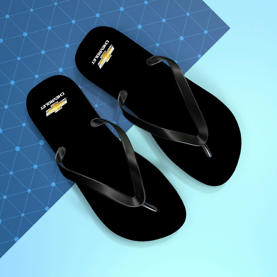 Unisex Black Chevrolet Flip Flops™