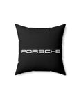 Black Spun Polyester Square Porsche Pillow™