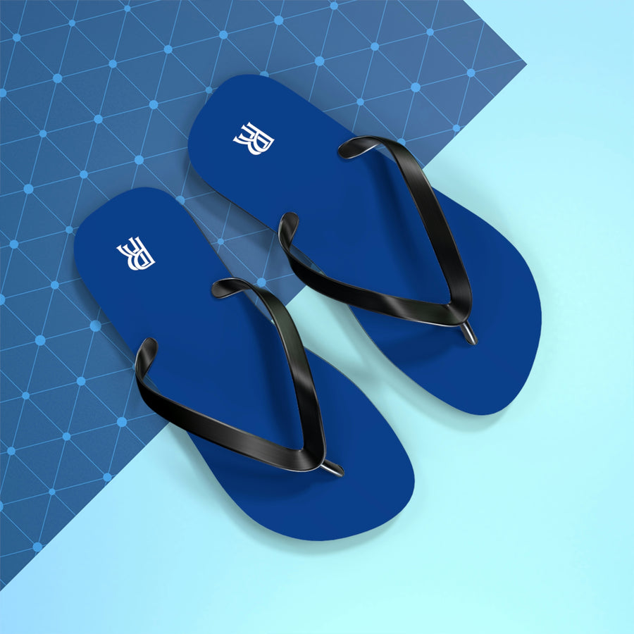 Unisex Dark Blue Rolls Royce Flip Flops™