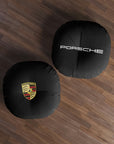 Porsche Black Tufted Floor Pillow, Round™