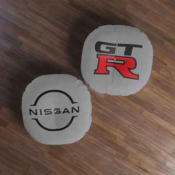 Grey Nissan GTR Tufted Floor Pillow, Round™