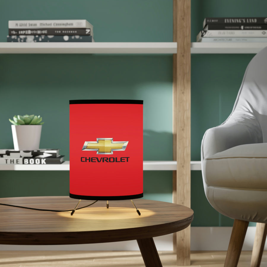 Red Chevrolet Tripod Lamp with High-Res Printed Shade, US\CA plug™