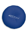 Dark Blue Jaguar Tufted Floor Pillow, Round™