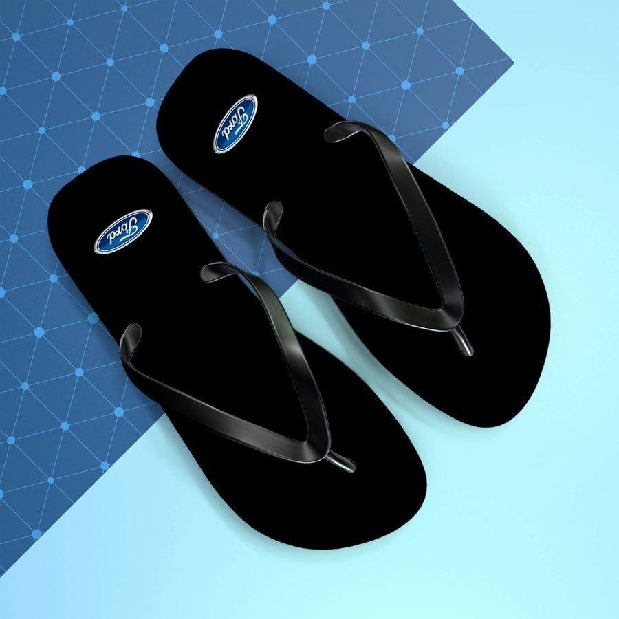 Unisex Black Ford Flip Flops™