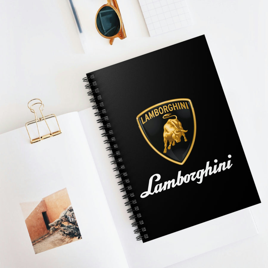 Black Lamborghini Spiral Notebook - Ruled Line™