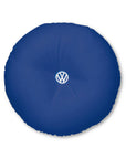 Dark Blue Volkswagen Tufted Floor Pillow, Round™