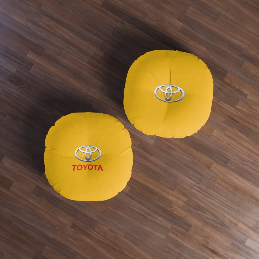 Yellow Toyota Tufted Floor Pillow, Round™