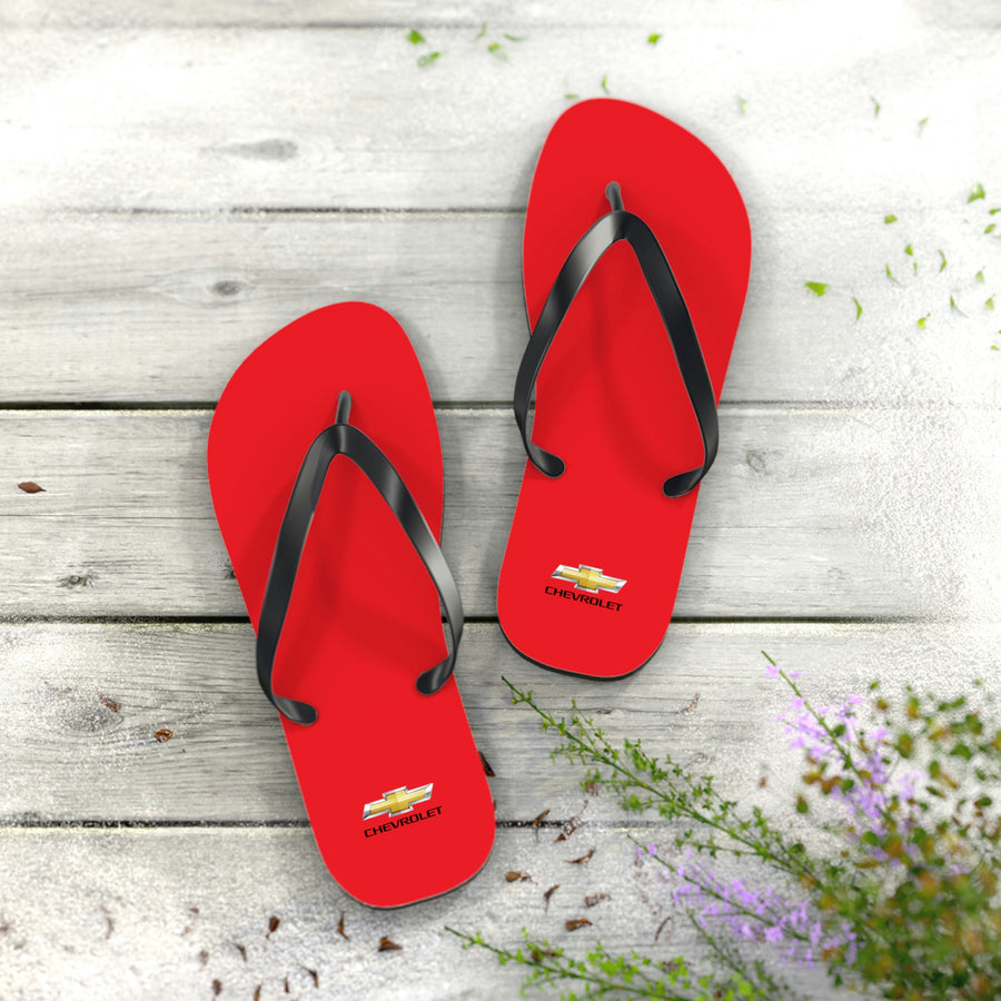 Unisex Red Chevrolet Flip Flops™