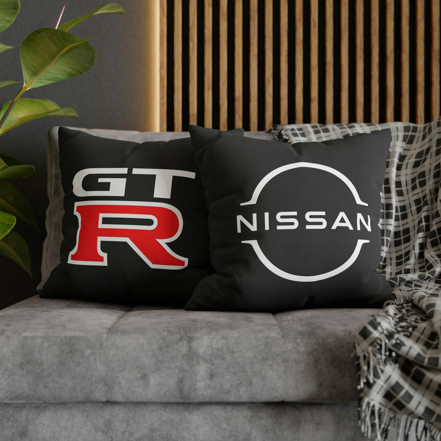 Black Spun Polyester Nissan GTR pillowcase™