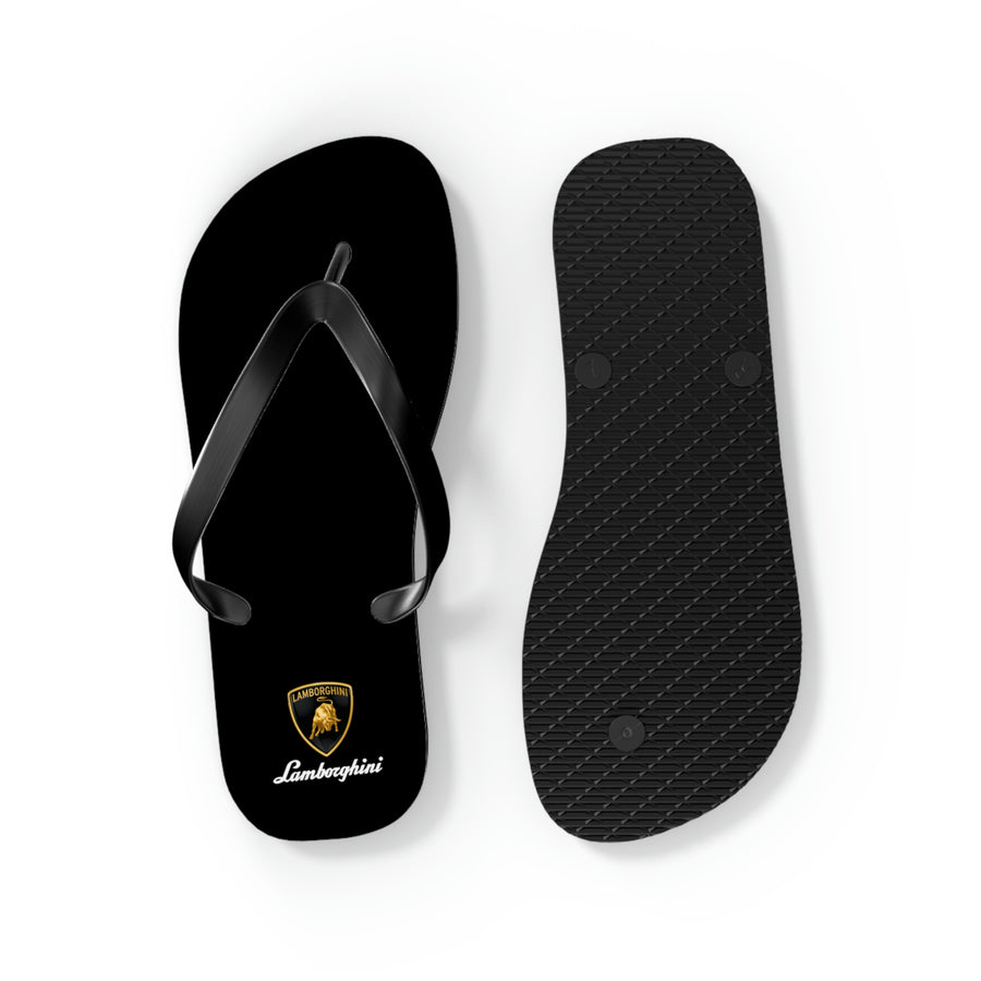 Unisex Black Lamborghini Flip Flops™