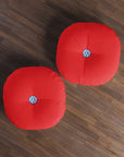 Red Volkswagen Tufted Floor Pillow, Round™