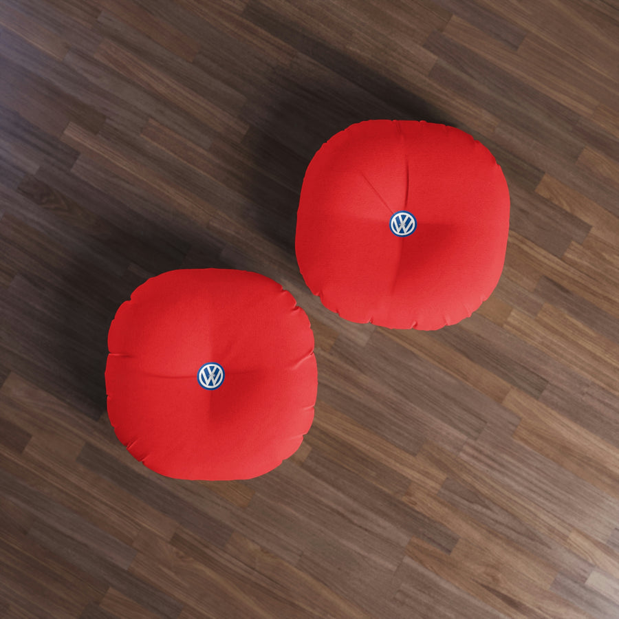 Red Volkswagen Tufted Floor Pillow, Round™