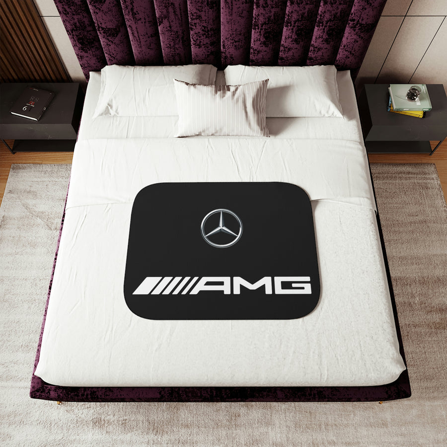 Black Mercedes Sherpa Blanket, Two Colors™