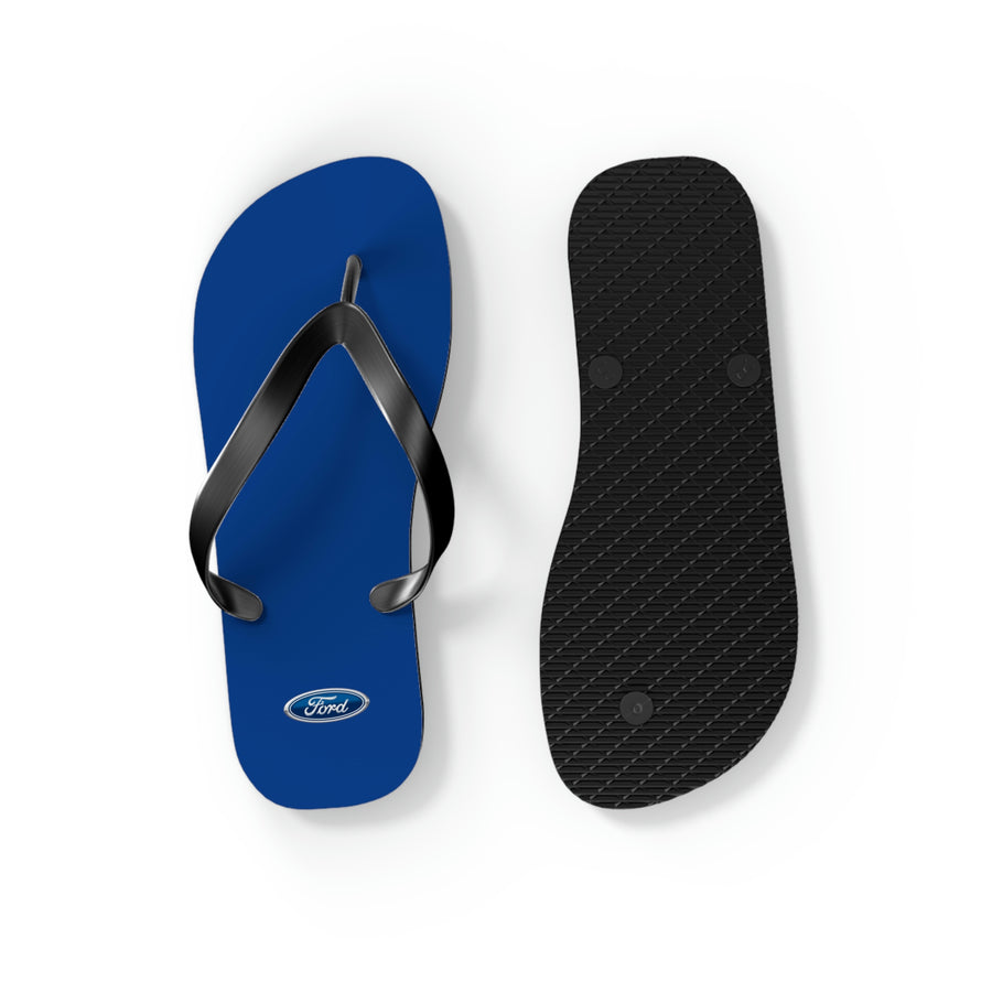 Unisex Dark Blue Ford Flip Flops™