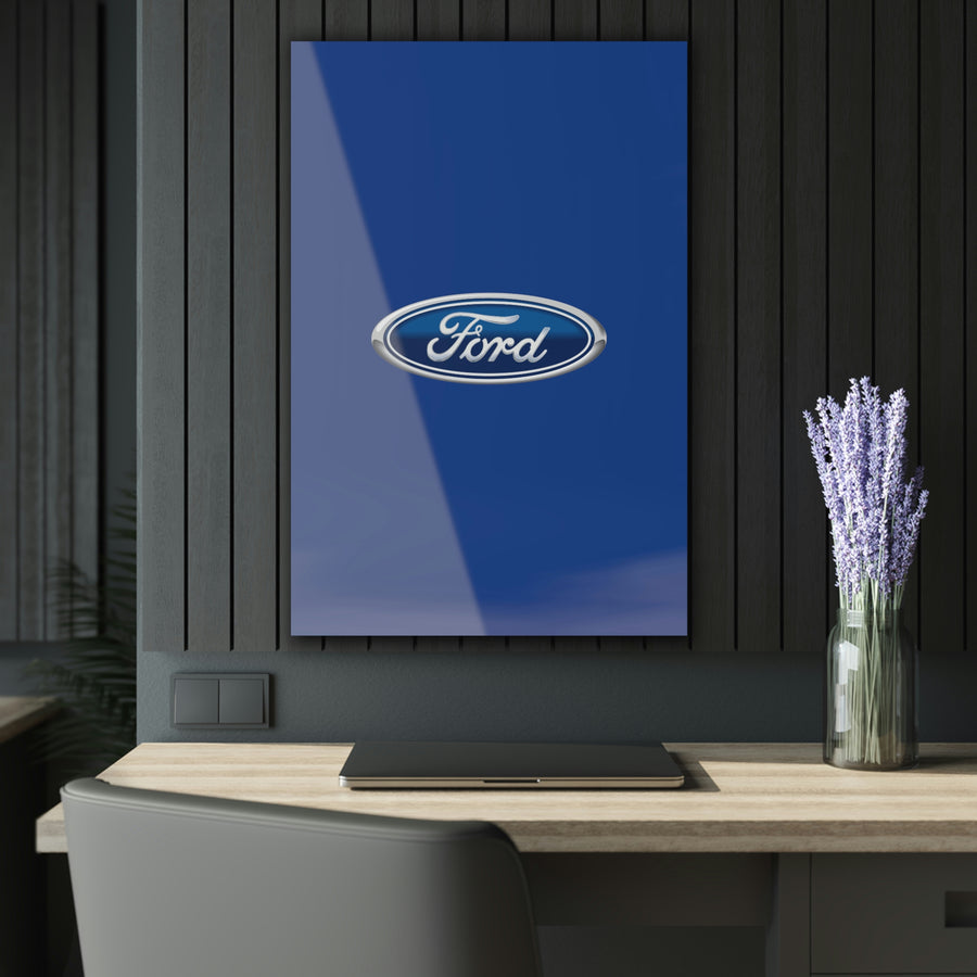 Dark Blue Ford Acrylic Prints (French Cleat Hanging)™