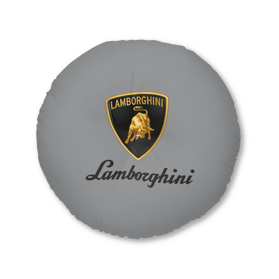 Grey Lamborghini Tufted Floor Pillow, Round™