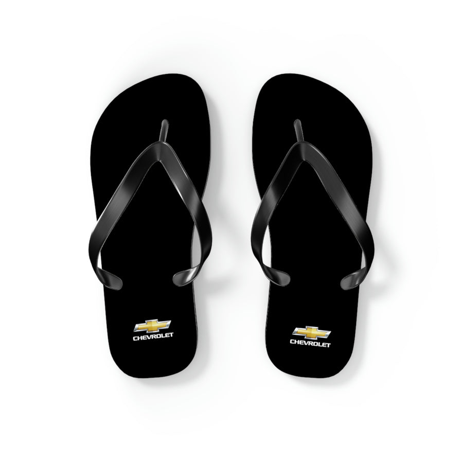 Unisex Black Chevrolet Flip Flops™