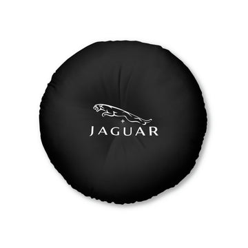 Black Jaguar Tufted Floor Pillow, Round™