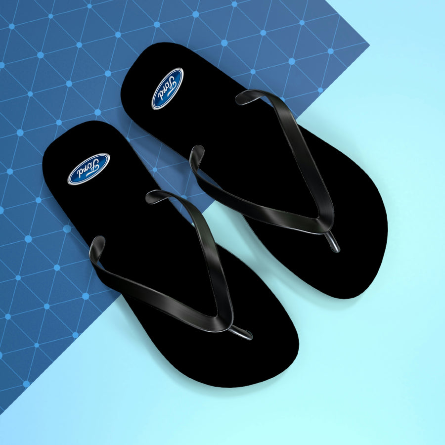 Unisex Black Ford Flip Flops™