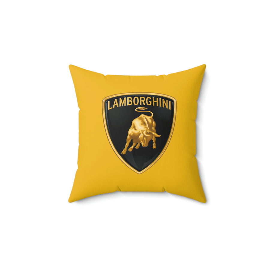 Yellow Lamborghini Spun Polyester Square Pillow™