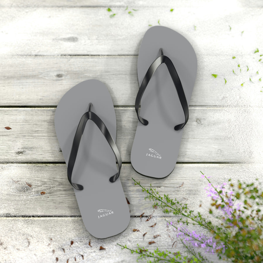 Unisex Grey Jaguar Flip Flops™