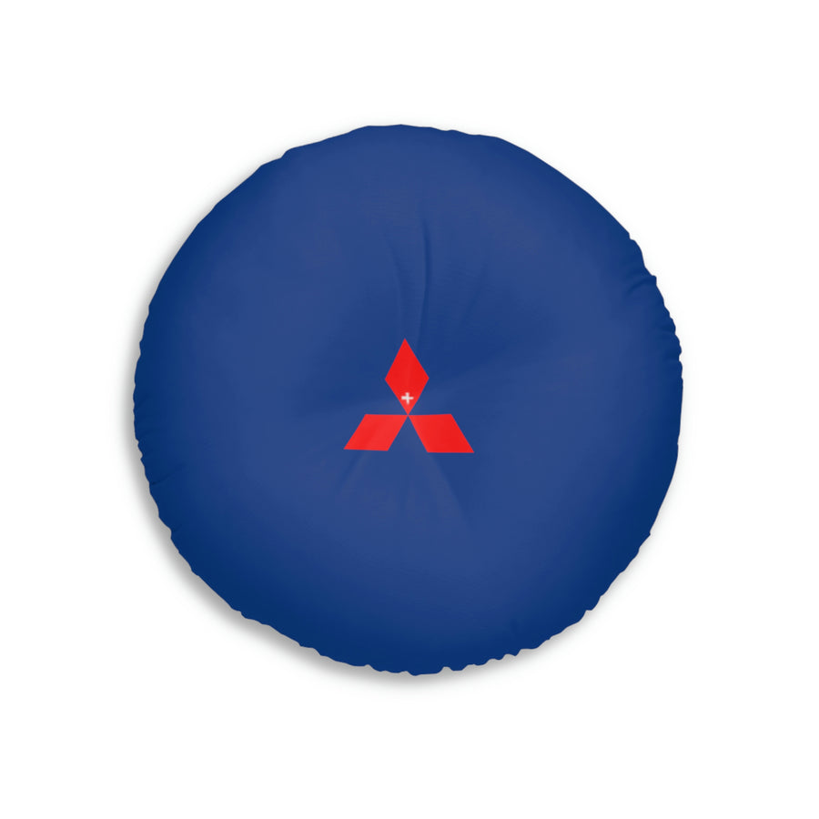 Dark Blue Mitsubishi Tufted Floor Pillow, Round™