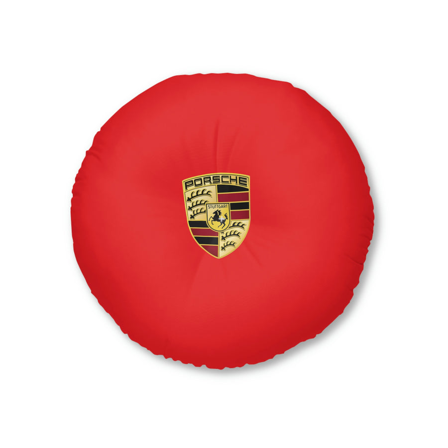 Porsche Red Tufted Floor Pillow, Round™