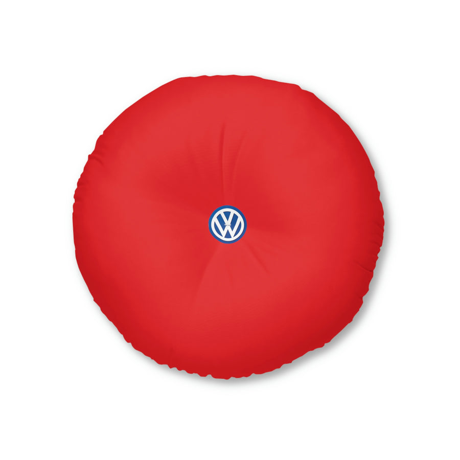 Red Volkswagen Tufted Floor Pillow, Round™