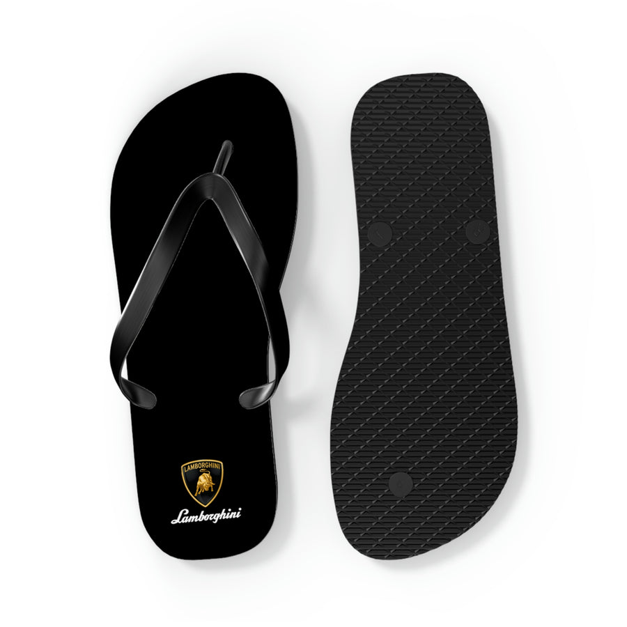 Unisex Black Lamborghini Flip Flops™