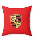 Red Spun Polyester Square Porsche Pillow™