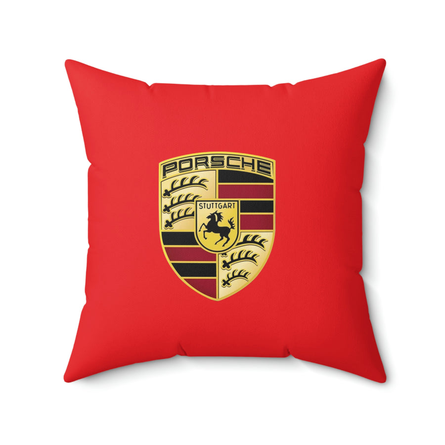 Red Spun Polyester Square Porsche Pillow™