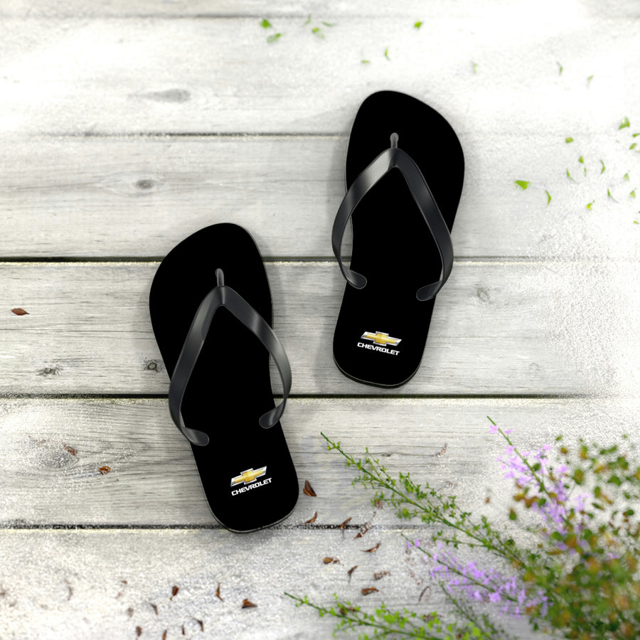 Unisex Black Chevrolet Flip Flops™