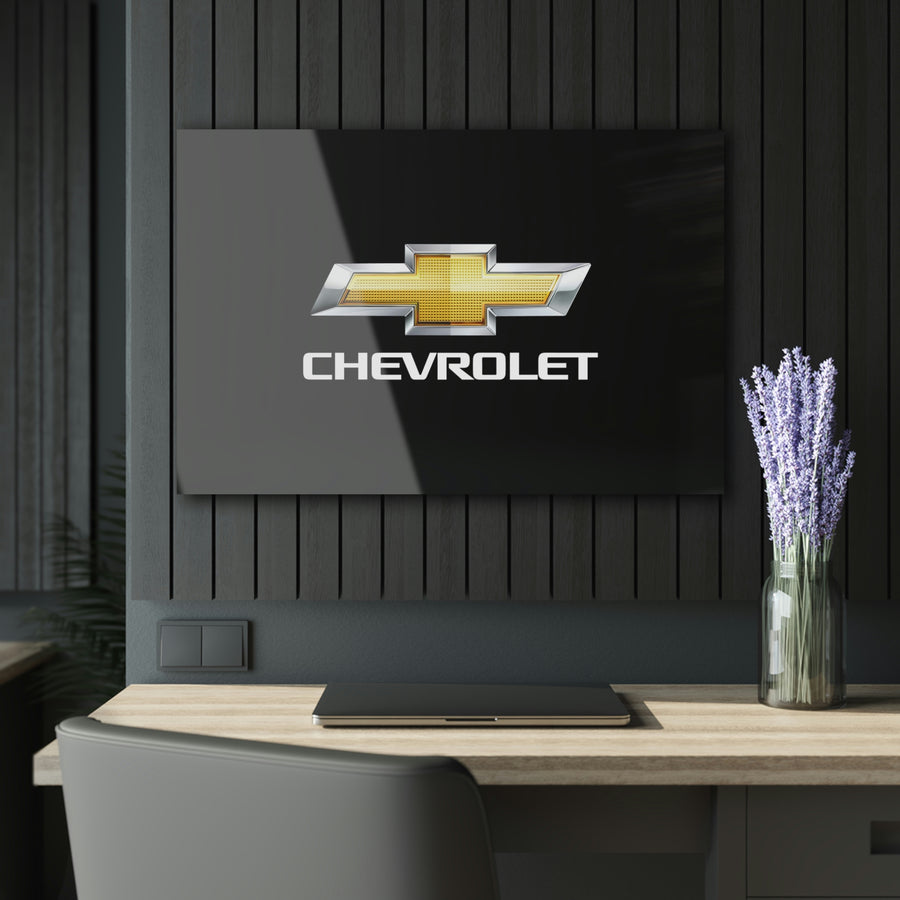 Black Chevrolet Acrylic Prints (French Cleat Hanging)™