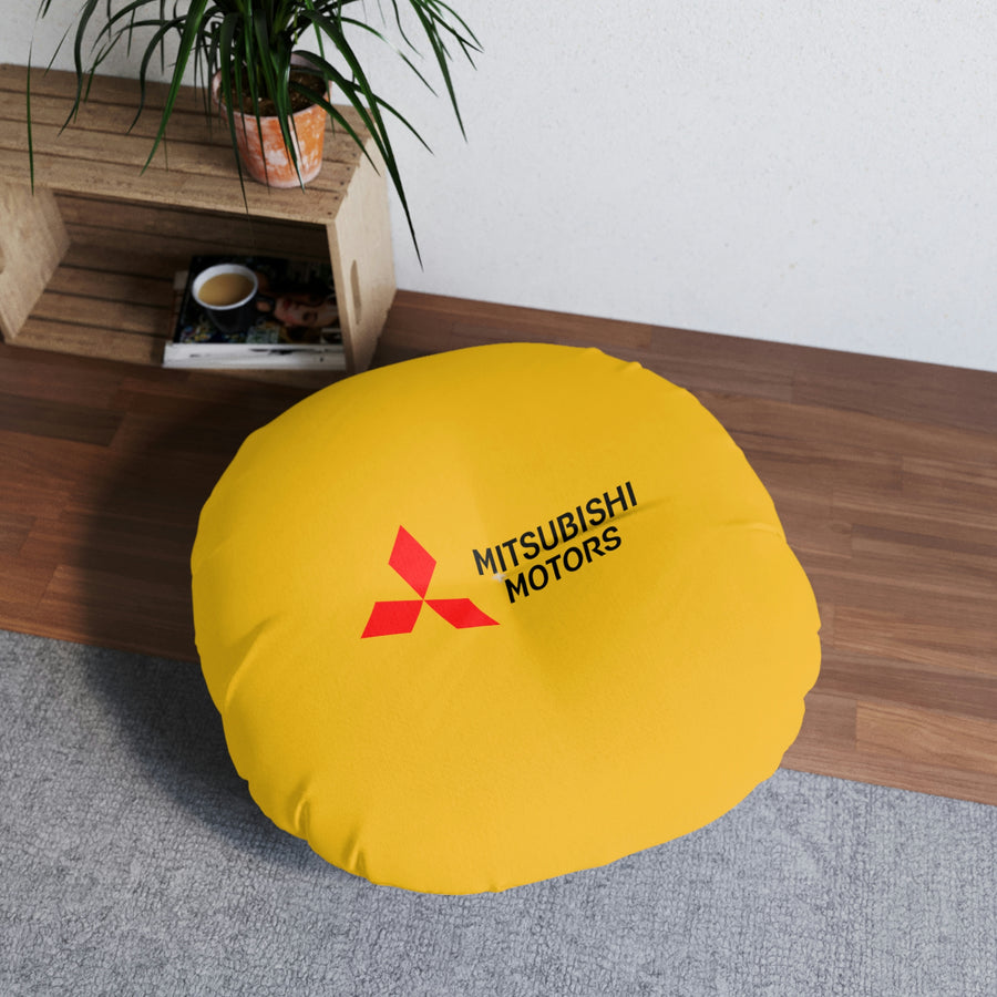 Yellow Mitsubishi Tufted Floor Pillow, Round™