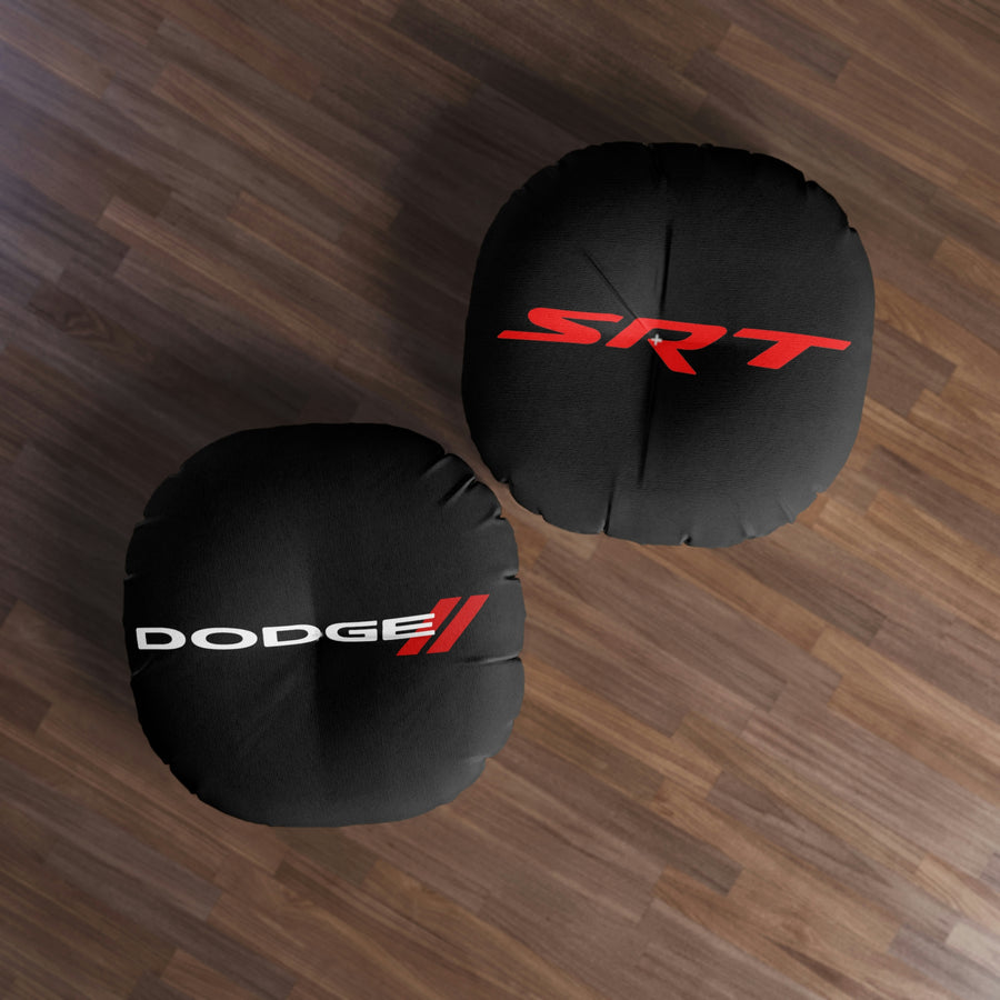 Black Dodge Tufted Floor Pillow, Round™