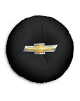 Black Chevrolet Tufted Floor Pillow, Round™