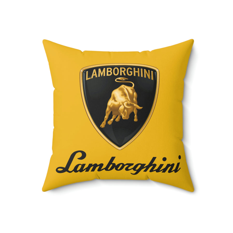 Yellow Lamborghini Spun Polyester Square Pillow™